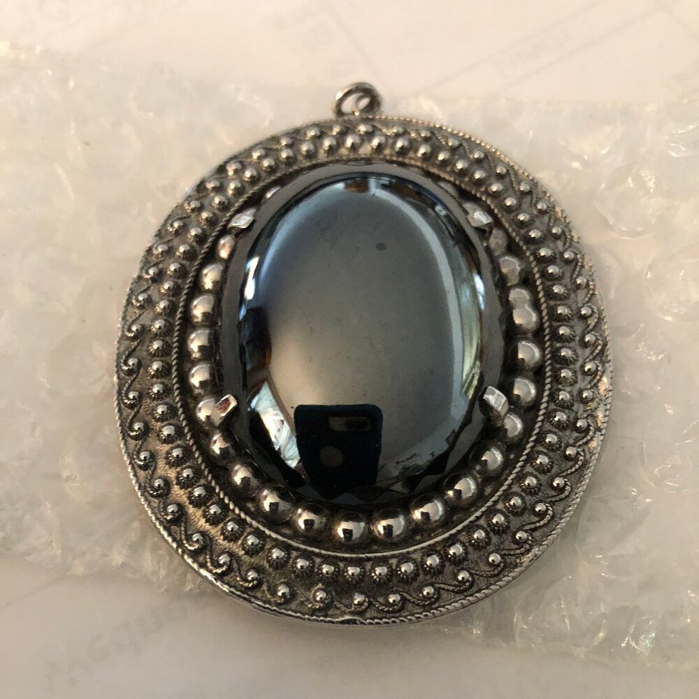 Whiting & Davis Hematite Pendant